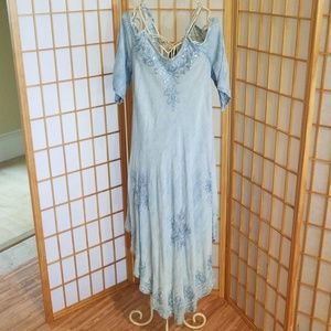 California Woman Blue Denim Sequin Dress